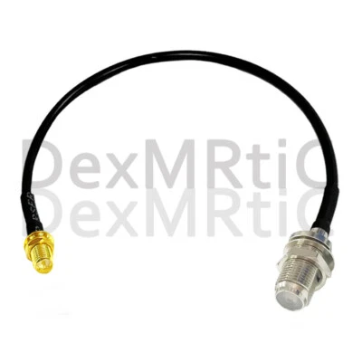 RP SMA Female Nut inner pin to F Female RF Cable Adapter RG174 20CM for WIFI - Image 1 of 4