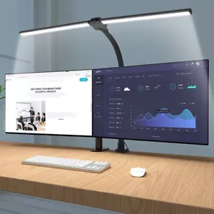 24W Double LED Desk Lamp Gooseneck Office Reading Table Night Light Dimmable AU - Picture 1 of 10