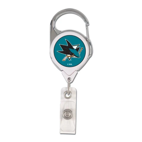 San Jose Sharks Retractable Metal Badge Holder [NEW] NHL Key Chain ID Ring Cover