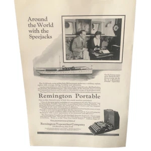 Vintage 1923 Remington Portable With Soeejacks Ad Advertisement - Picture 1 of 4