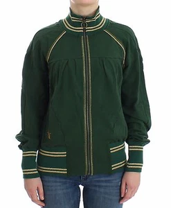 JOHN GALLIANO Chaqueta Verde Simulada Cremallera Cárdigan Sudadera Suéter S/US 6 RRP $350  - Imagen 1 de 12