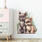 Joli autocollant mural deux petits lapins décoration de chambre de bébé peinture murale auto-adhésive