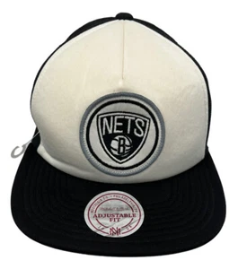 Men's Mitchell & Ness Black/White NBA Brooklyn Nets Foam Trucker Snapback *NEW* - Picture 1 of 7