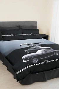 Ford Mustang Mach 1 Fastback Quilt Doona Cover Set Mustang Horse King Size - Picture 1 of 1