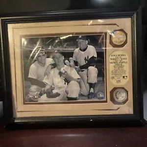 Limited Edition Yogi Berra, Whitey Ford, Mickey Mantle Framed Photo - Picture 1 of 3