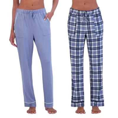 NEW Lucky Brand Women's M 2-Pack Straight Leg Lounge Pants With Drawstrings Blue - Image 1 of 4
