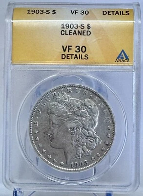 1903 s ANACS VF-30 Details Morgan Dollar - Image 1 of 4