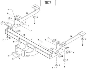 Barra de remolque automotriz de brida fija Towtrust para Renault Master Van 2010-On - Imagen 1 de 8