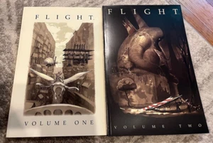 Flight Volumes 1 & 2 TPB Signed and sketches by multiple creators in Volume 1 - Picture 1 of 5