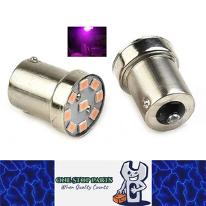 2pcs 12v BA15S 1156 9 SMD PINK PURPLE 72 LUMENS LED GLOBE FOR PARK LIGHT GLOBE - Picture 1 of 10
