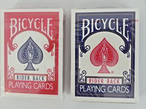 Sealed Vintage 2 Decks Bicycle Rider Back Poker 808 Red & Blue Playing Cards NEW - Picture 1 of 6