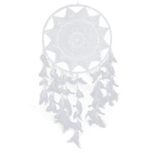 Weiß Großer Hoop handgemachte Traumfänger mit Federn hängen Dreamcatcher Deko - Bild 1 von 11