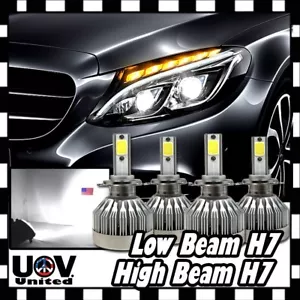H7 Error Free CREE COB LED White 60W 6000 LM DRL High & Low Beam Headlight Bulbs - Picture 1 of 2