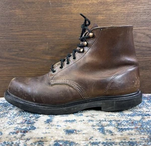 Vintage Red Wing 952 Supersohle braun Leder weiche Spitze Stiefelette hergestellt in den USA Herren Größe 9D - Bild 1 von 17