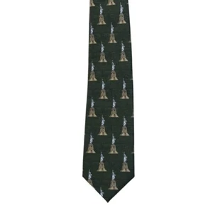 The Met Museum of Art Men’s Green Statue of Liberty Silk Necktie 4” - Picture 1 of 5