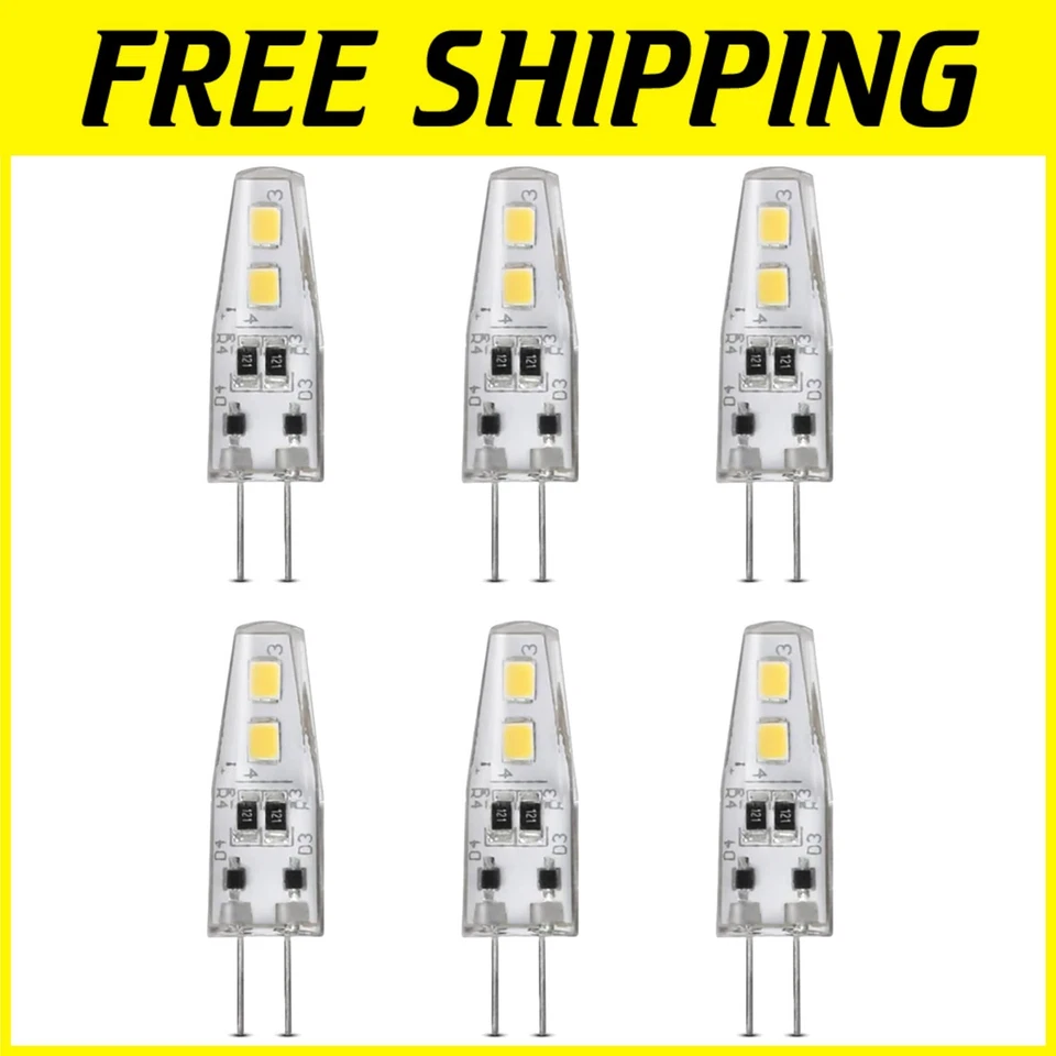 Dimmable G4 LED Bulb, 10W Eqv, 12V, 3000K, 90 Lumens, 6 Pack - Image 1 of 4