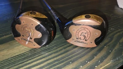 Vintage RH POWER BILT CITATION PERMA SEAL 3 & 5 WOODS STEEL Pro Power Uni Weight - Image 1 of 4