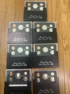 1992 - 1998 S  7 Set COMPLETE RUN OF U.S. SILVER PROOF SETS  OGP & COA - Picture 1 of 5