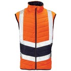 Supertouch Hi Vis Orange Puffer Bodywarmer with Fleece Lined Collar & Pockets