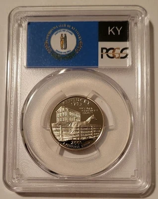 2001 S Clad Kentucky State Quarter Proof PR70 DCAM PCGS Flag Label - Image 1 of 2