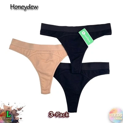 NWT 3-Pack Honeydew Intimates Women's L Elastic Cyrus Thong 72202MP - Image 1 of 4