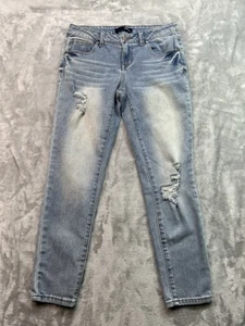 1822 Denim Womens Sz 4 Blue Jeans Slim Whiskered Faded Low Rise Ladies Casual - Picture 1 of 12