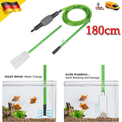 QANVEE 180cm Aquarium Reinigung Vakuum Wasserwechsel Kies Sand Reiniger Pumpe DHL.
