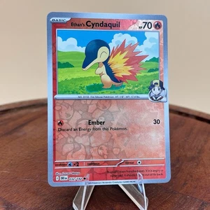 REVERSE HOLO Ethan's Cyndaquil Pokemon comune TCG S&V Destinated Rivals 032/182 quasi nuovo - Foto 1 di 2