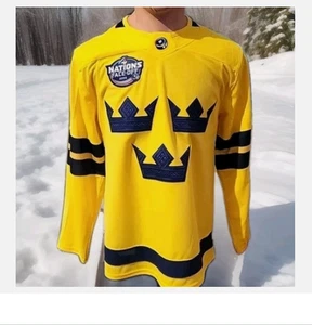 TEAM SWEDEN 4 Nations 2025 Tournament 93 Zibanejad NHL Jersey Hockey Sz 54 - Picture 1 of 10