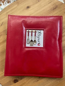 C.R. Gibson Red Leather Like Kitchen Recipe Keeper Binder 9'' x 9.5'' - Picture 1 of 12