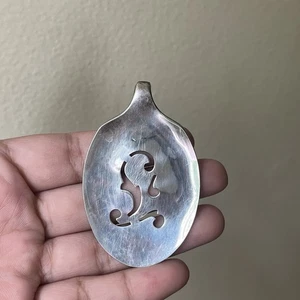 Vintage Handarbeit Löffel Anhänger Wm A Rogers versilbert 40er MCM Schmuck 60s 70s - Bild 1 von 11