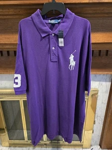 Men's Big & Tall Ralph Lauren Purple mesh Polo shirt w/white Pony, 4xlt - Picture 1 of 4