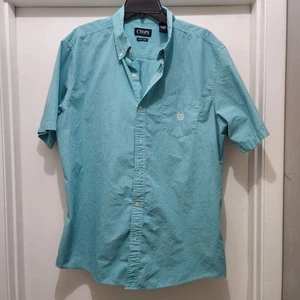 Camisa Chaps Ralph Lauren Talla L Turquesa A Cuadros Abotonada Para Hombre - Imagen 1 de 11