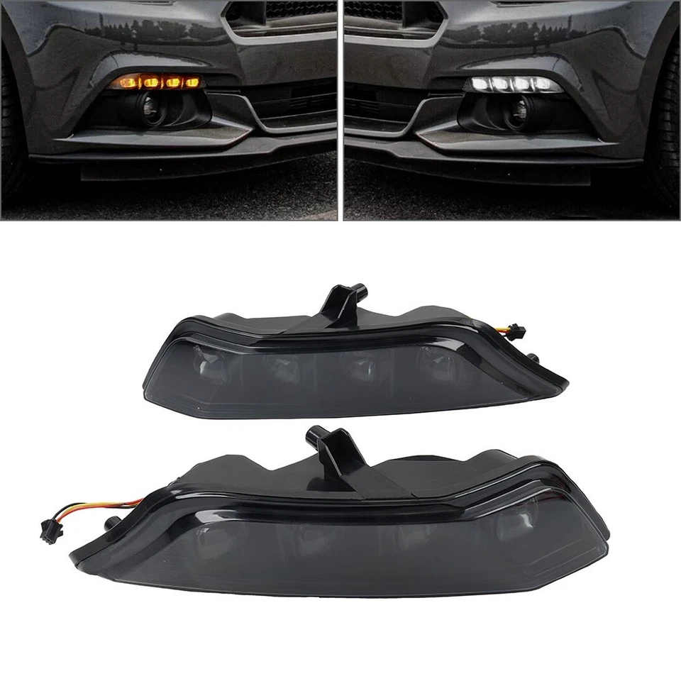 Left Right Daytime Running Lights With Turn Signal For Ford Mustang 2015-2017 √ - Image 1 of 4