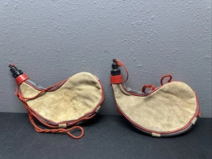 Bolso Bota de cuero vintage cantinas de piel de vino con correa para el hombro - camping senderismo - Imagen 1 de 14