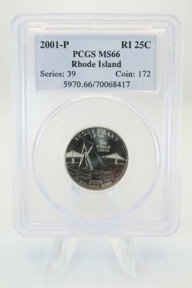 2001-P PCGS MS66 Rhode Island State Quarter Business Strike 25C - Image 1 of 2