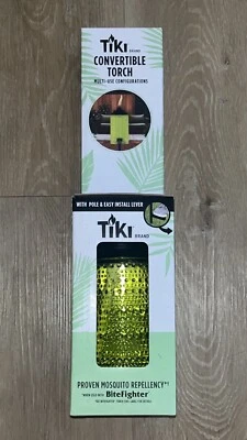 TIKI Brand Convertible Torch, 68” Full Size, 54" Garden, 8” Table, Green Glass - Image 1 of 4