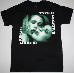 T-Shirt TIPO O NEGATIVO BACI DI SANGUE Cotone Nero Uomo S-234XL C156 - Foto 1 di 5