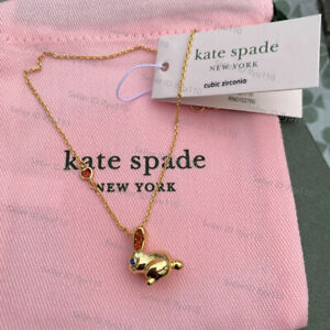 NWT Kate Ks Spade Year of Rabbit Gold Bunny Pendant Necklace