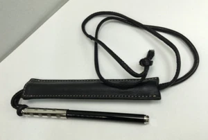 Loewe Anagram Silver 925 Cap type Ballpoint Pen (No Box) wz/Neck Strap Mint Rare - Picture 1 of 9
