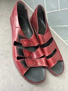 STEPLITE LADIES Red LEATHER SANDALS. EURO SZ : 42 Orthapedic - Picture 1 of 12