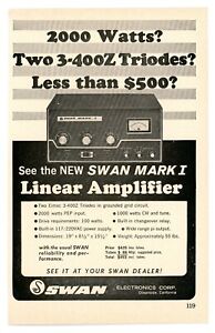 QST Ham Radio Magazine Print Ad NEW SWAN MARK I Linear Amplifier (9/65)