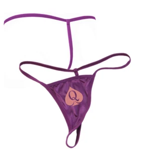 Purple Queen of Spades Sexy G-String for Hotwife Swinger BBC Cuckold Lifestyle - Picture 1 of 1