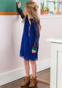 New Matilda Jane JINGLE JANGLE Dress 10 Girls Blue Tulle Floral Make Believe NWT