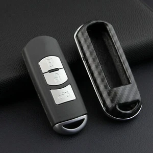 Carbon Fiber Smart Key Cover Case Chain Ring For Mazda 2 3 6 CX3 CX5 CX9 MX5 - Bild 1 von 6
