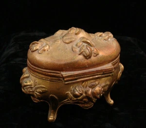 Vergoldete Jugendstil Brainard Wilson antike Schmuckschatulle/Schmuckkästchen - Bild 1 von 6