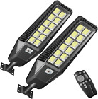LED Solar Street Light Outdoor - 2 Pack 70000LM 1200W Motion Sensor Lamp Waterpr