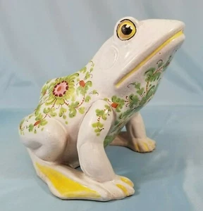 Ceramic Frog Sculpture from Italy Lg. Hand Panted Indoors/Patio etc. Decor. - Picture 1 of 7