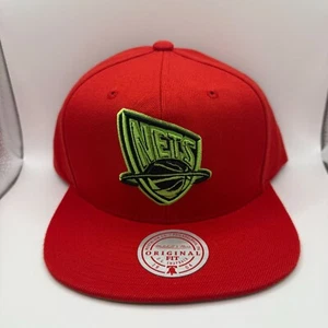Mitchell & Ness NBA Brooklyn Nets Red Snapback Cap OSFA - Picture 1 of 6