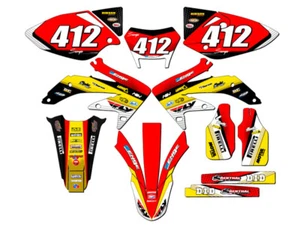 2008-2018 CRF 450 X RICOCHET Yellow Senge Graphics Kit Compatible with Honda - Picture 1 of 10
